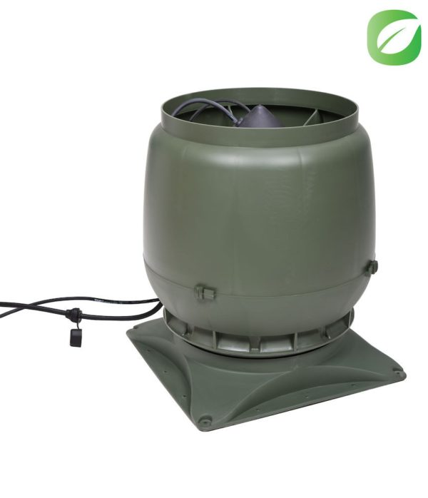 Вентилятор воздуховода ECo250S 0-1250м3/ч + основание зеленый