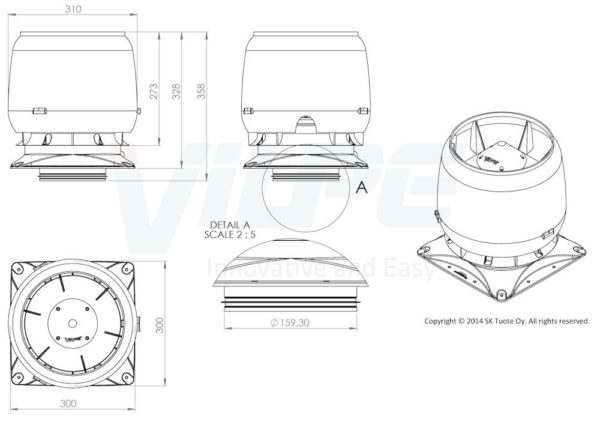 Вентиляционный выход S 160 кирпичный