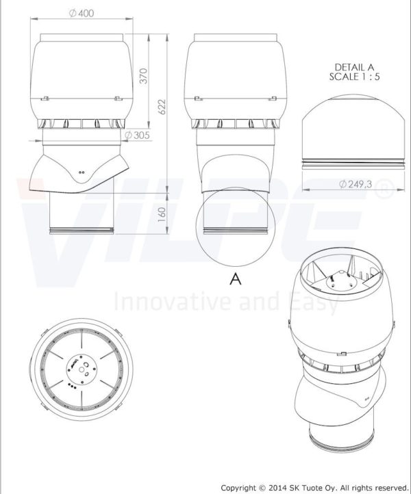 Вентиляционный выход XL-250/500 коричневый