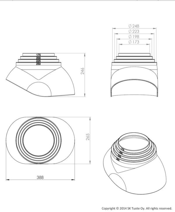 Антенный ворот EPDM-резина Ø175 - 250 мм черный
