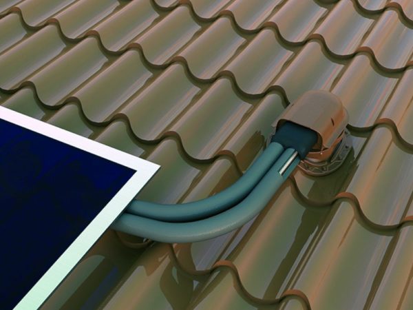 Проходной элемент для металлочерепицы с круглым профилем Solar Muotokate кирпичный