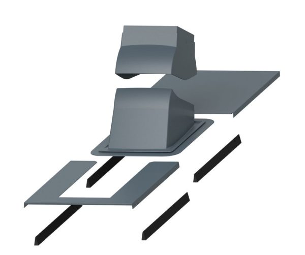 Проходной элемент для дымовой трубы Piippu Modular серый 1 Проходной элемент для дымовой трубы Piippu Modular серый